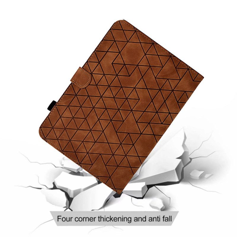 Fodral Samsung Galaxy Tab S11 Geometriskt Mönster Med Mockaeffekt