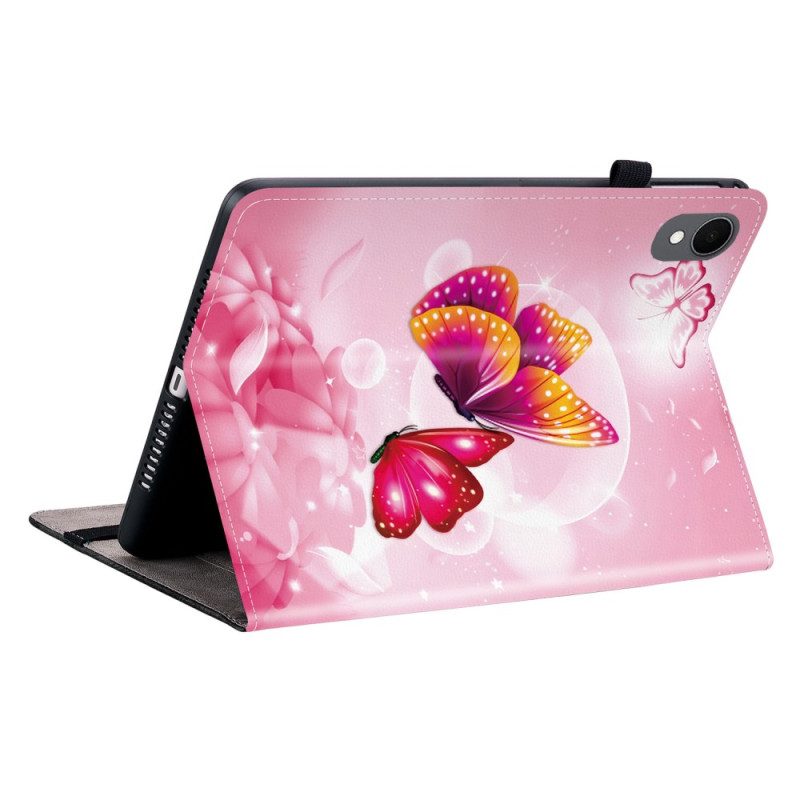 Fodral Samsung Galaxy Tab S11 Rosa Fjärilar