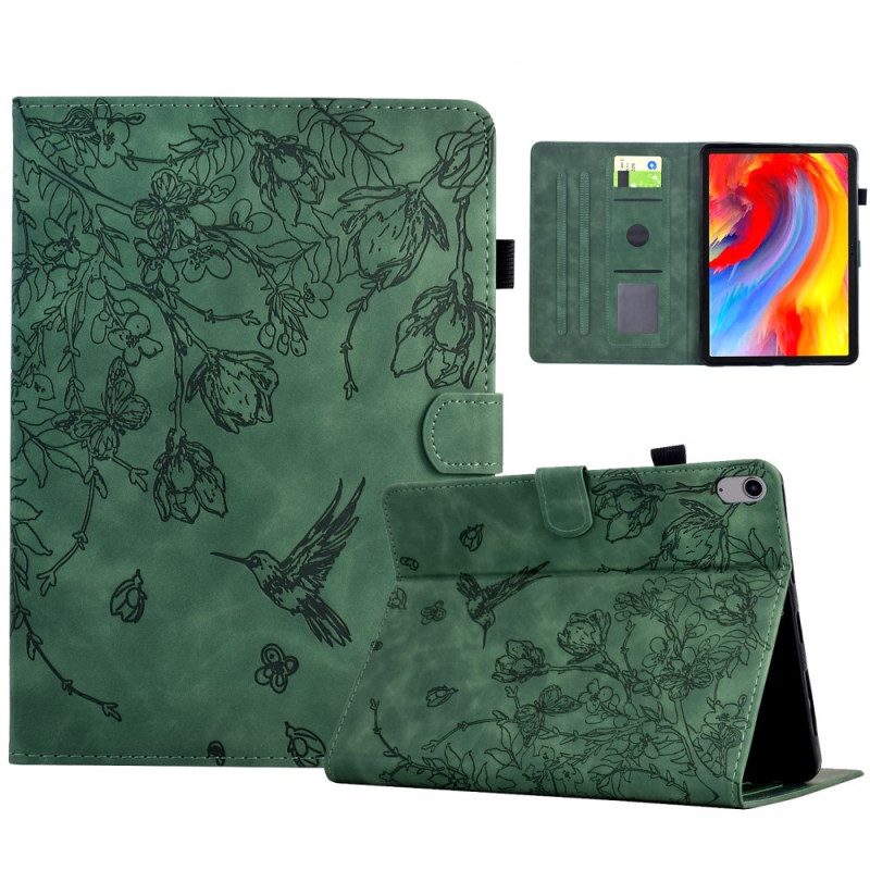 Fodral Samsung Galaxy Tab S11 Växtmönster Med Mockaeffekt