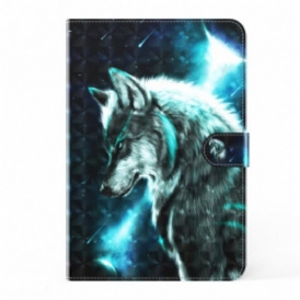 Fodral Samsung Galaxy Tab S8 / Tab S7 Faux Leather Wolf