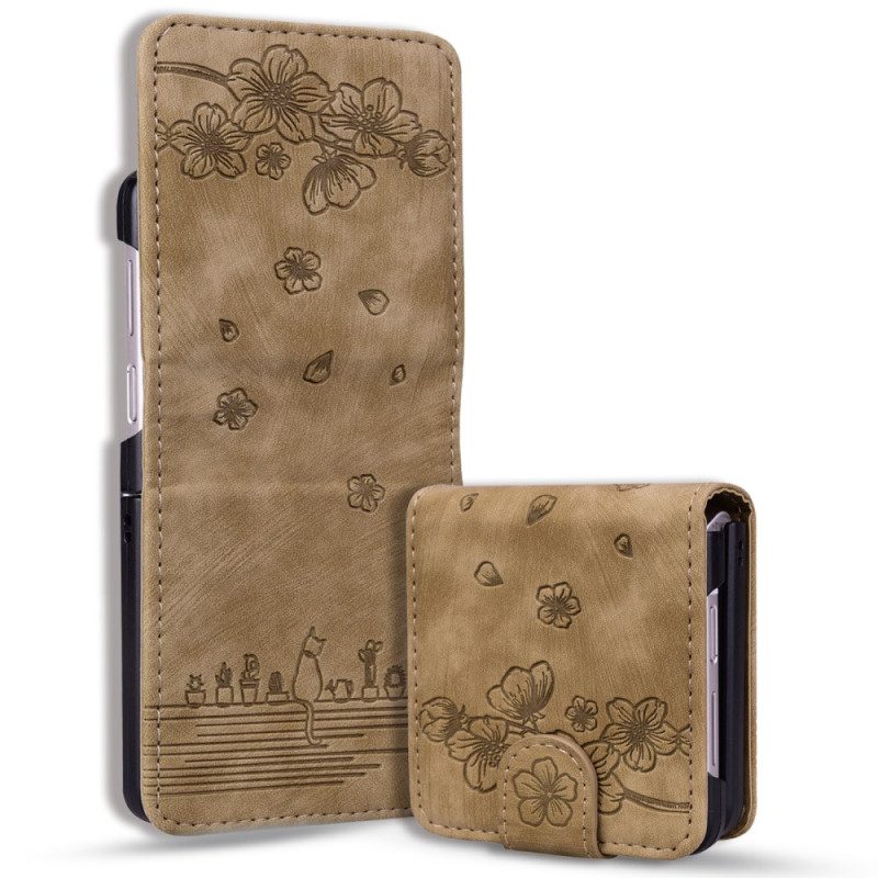 Fodral Samsung Galaxy Z Flip 7 Fe Korthållare Med Kattmotiv