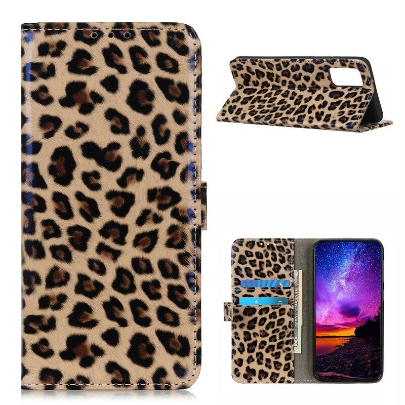 Folio-fodral För Samsung Galaxy A02s Enkel Leopard