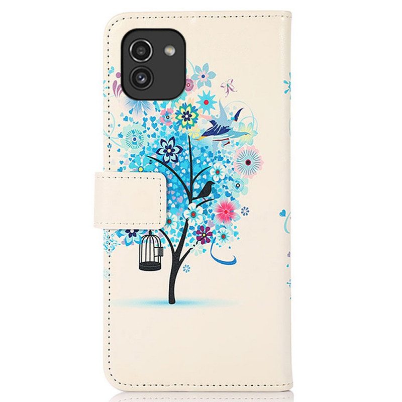 Folio-fodral För Samsung Galaxy A03 Blommande Träd