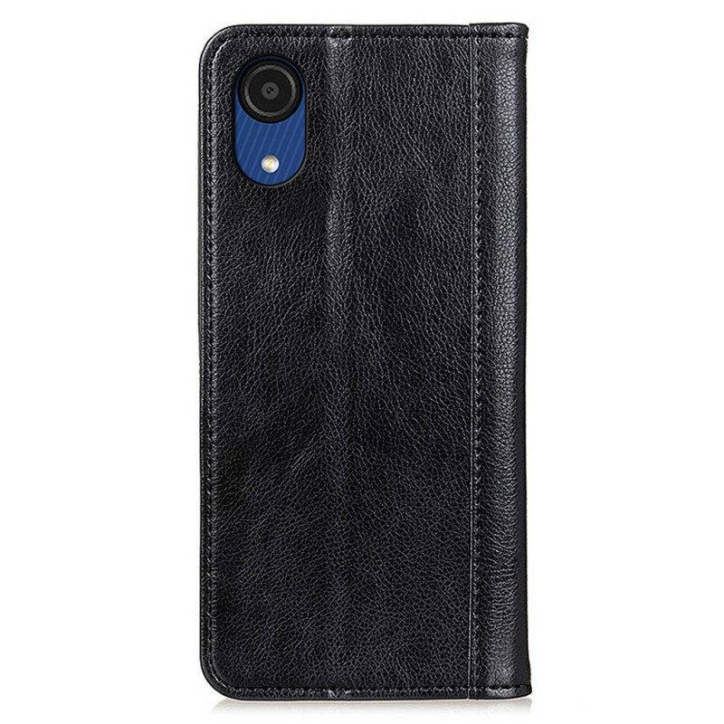 Folio-fodral För Samsung Galaxy A03 Core Läderfodral Elegance Split Litchi Läder