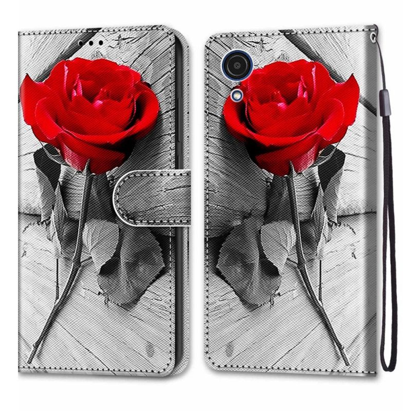 Folio-fodral För Samsung Galaxy A03 Core Med Kedjar Romantic Strappy Rose