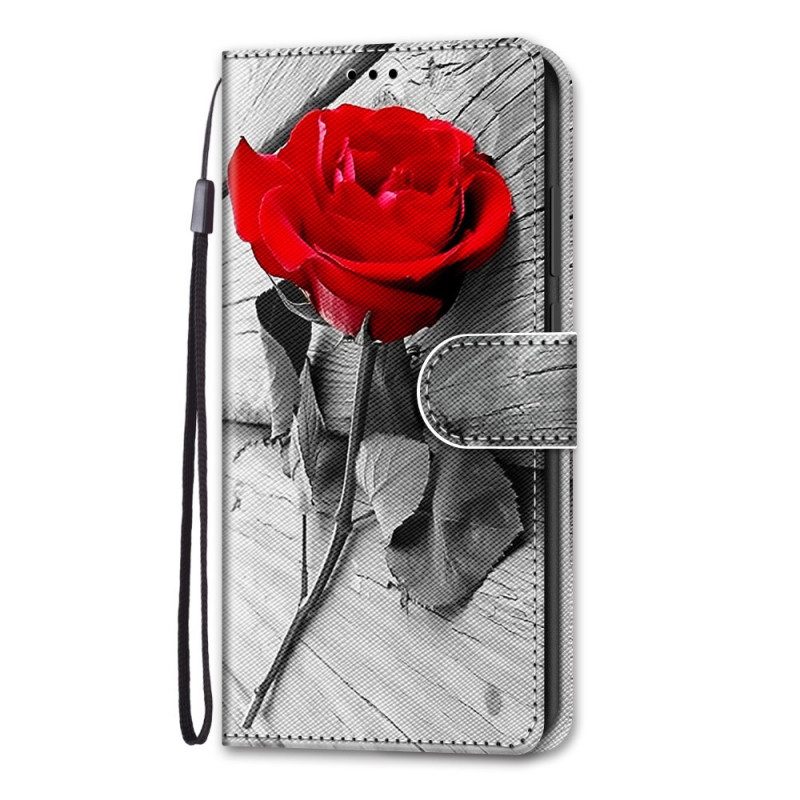 Folio-fodral För Samsung Galaxy A03 Core Med Kedjar Romantic Strappy Rose