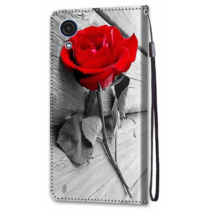 Folio-fodral För Samsung Galaxy A03 Core Med Kedjar Romantic Strappy Rose