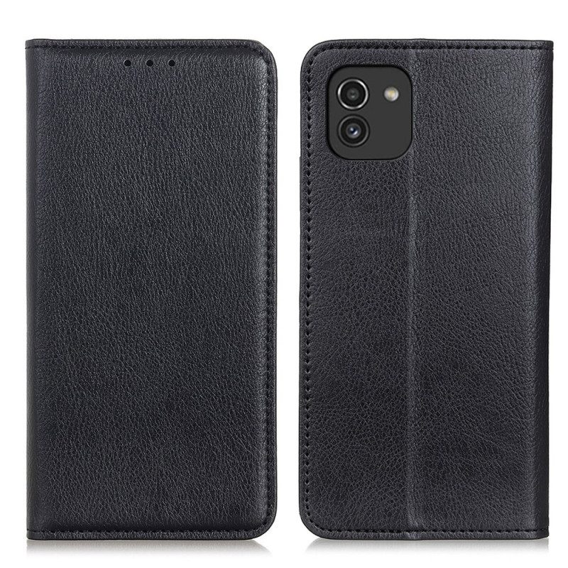 Folio-fodral För Samsung Galaxy A03 Läderfodral Läder Litchi Design