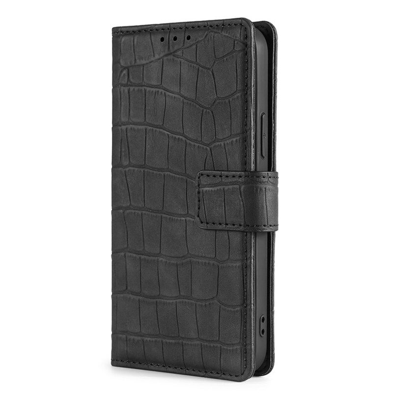 Folio-fodral För Samsung Galaxy A03s Krokodilskinnseffekt