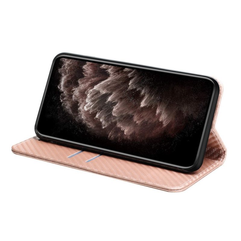 Folio-fodral För Samsung Galaxy A03s Med Kedjar Läderfodral Kolfiberrem