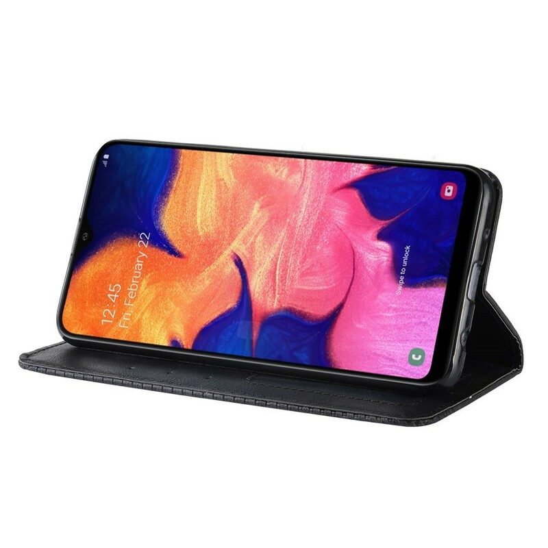 Folio-fodral För Samsung Galaxy A10 Läderfodral Vintage Stiliserad Lädereffekt