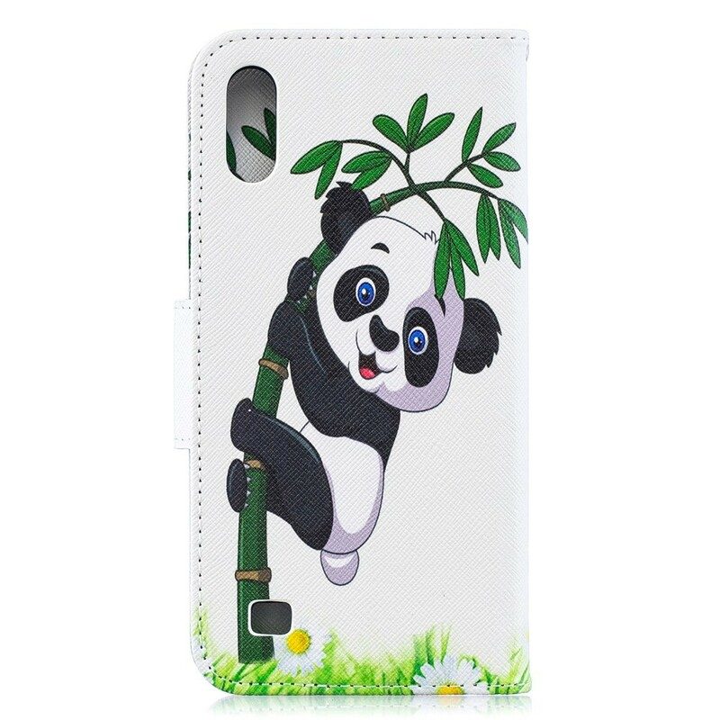 Folio-fodral För Samsung Galaxy A10 Panda På Bambu