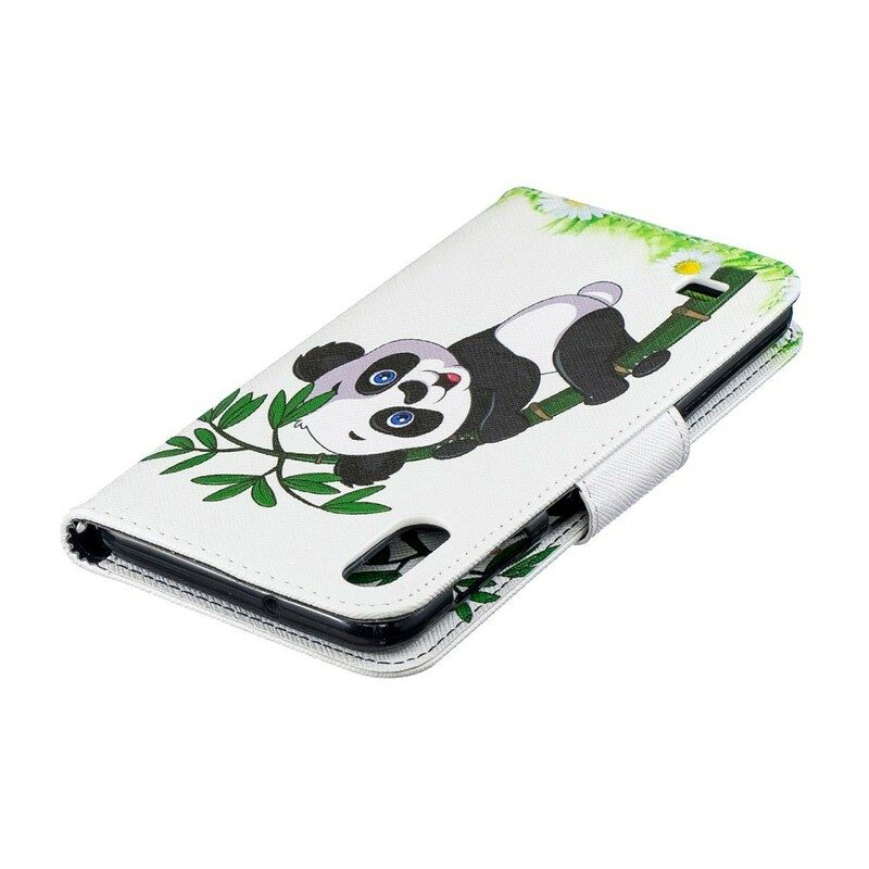 Folio-fodral För Samsung Galaxy A10 Panda På Bambu