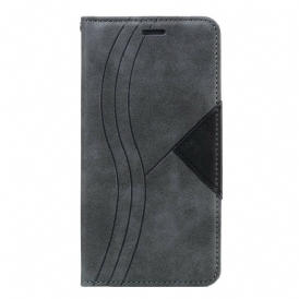 Folio-fodral För Samsung Galaxy A10s Läderfodral Vågläderstil