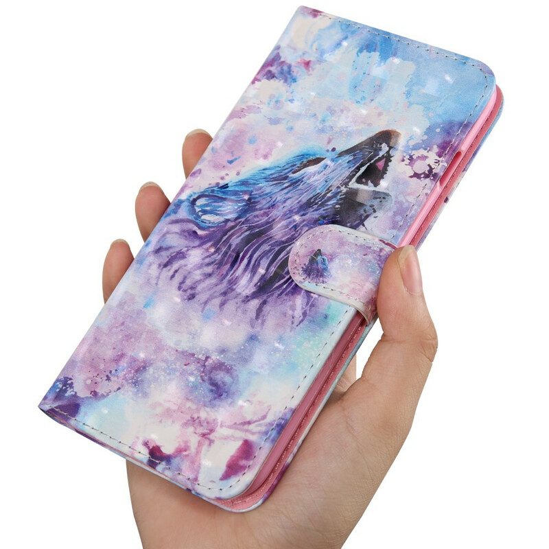 Folio-fodral För Samsung Galaxy A10s Ljusfläck Gerald The Wolf