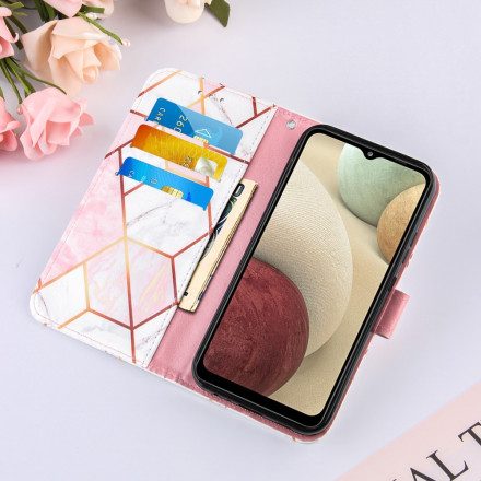 Folio-fodral För Samsung Galaxy A12 / M12 Geometrisk Marmor