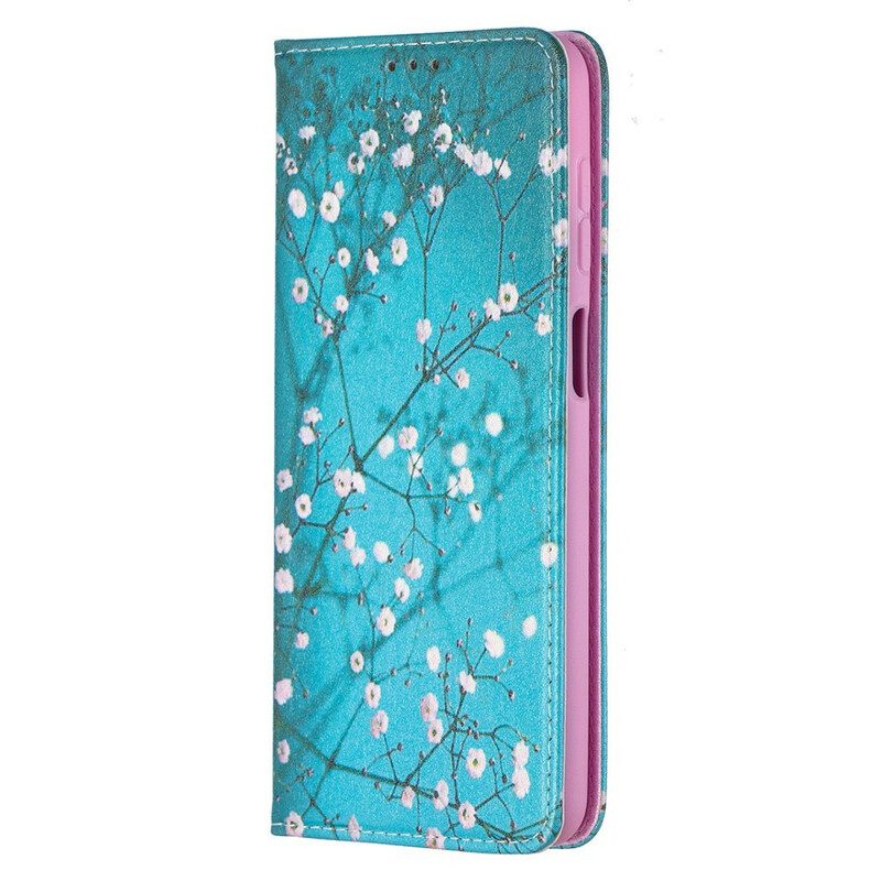 Folio-fodral För Samsung Galaxy A12 / M12 Läderfodral Blommande Grenar