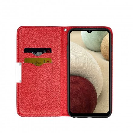 Folio-fodral För Samsung Galaxy A12 / M12 Läderfodral Ultra Chic Litchi Konstläder