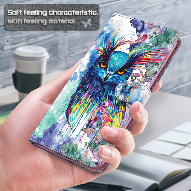 Folio-fodral För Samsung Galaxy A13 5G Akvarellfågel