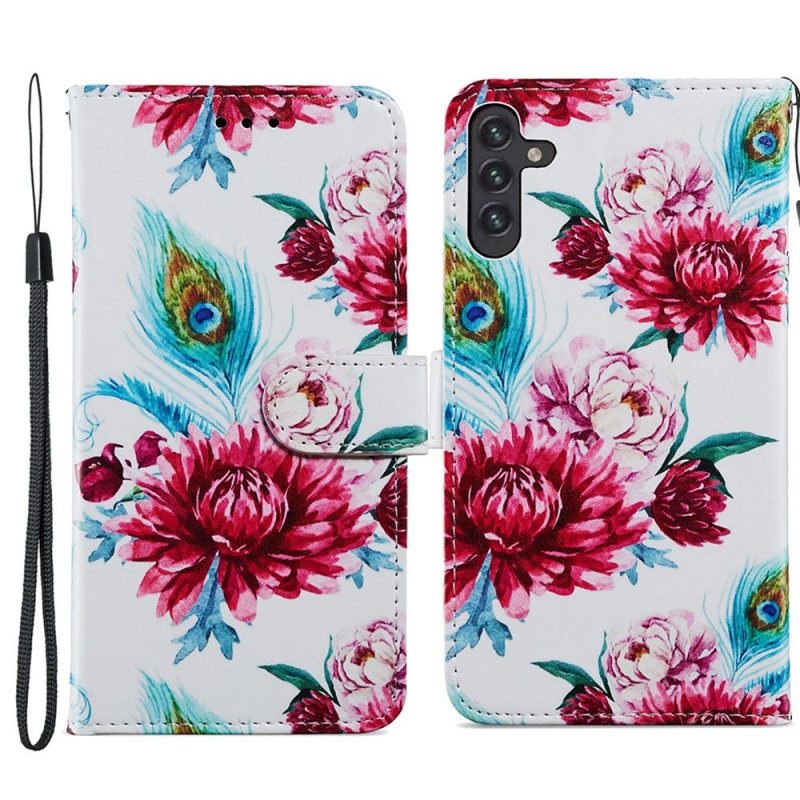 Folio-fodral För Samsung Galaxy A13 5G Intensiva Blommor