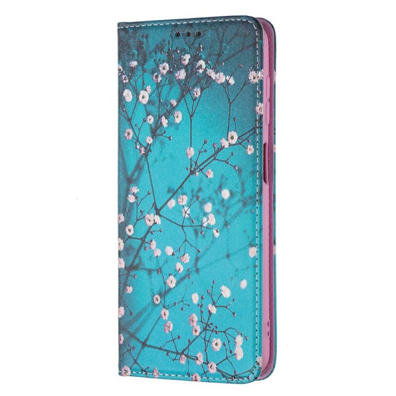 Folio-fodral För Samsung Galaxy A13 5G Läderfodral Blommande Grenar