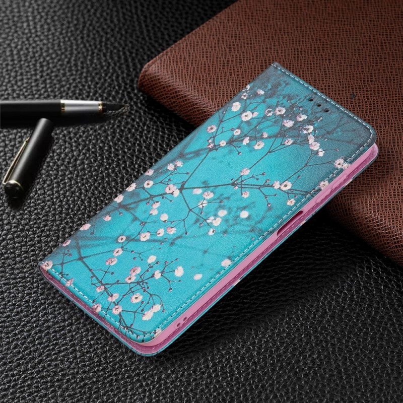 Folio-fodral För Samsung Galaxy A13 5G Läderfodral Blommande Grenar