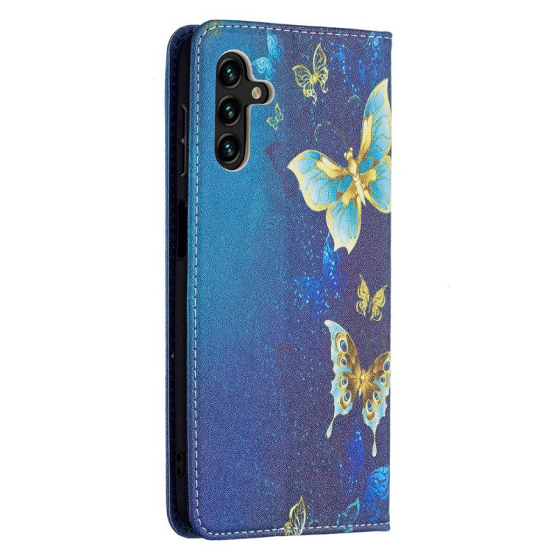 Folio-fodral För Samsung Galaxy A13 5G Läderfodral Färgglada Fjärilar