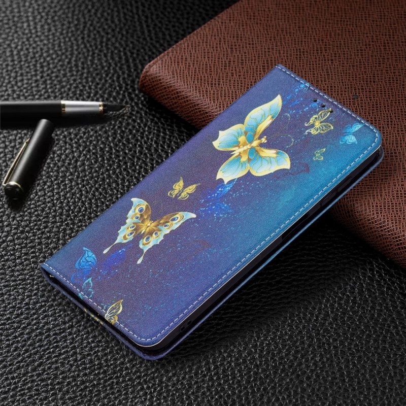 Folio-fodral För Samsung Galaxy A13 5G Läderfodral Färgglada Fjärilar