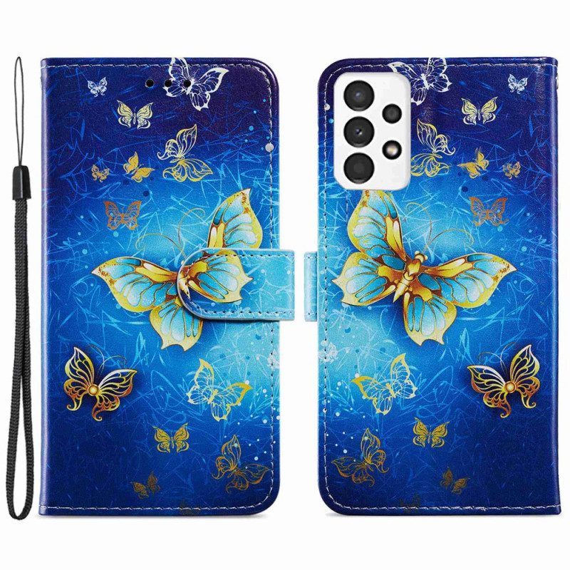 Folio-fodral För Samsung Galaxy A13 Flygande Fjärilar