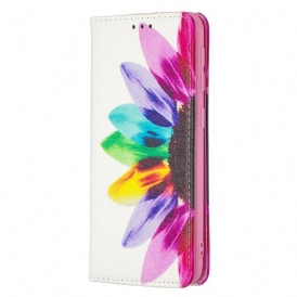 Folio-fodral För Samsung Galaxy A20e Läderfodral Akvarellblomma