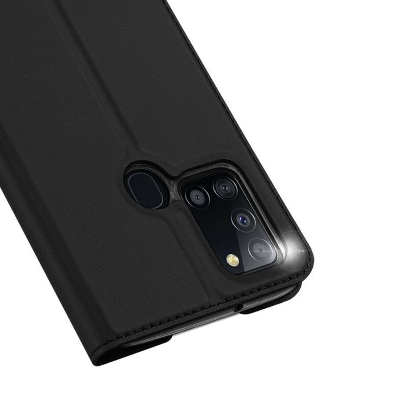 Folio-fodral För Samsung Galaxy A21s Läderfodral Dux Ducis Pro Skin