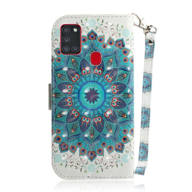 Folio-fodral För Samsung Galaxy A21s Med Kedjar Masterful Strappy Mandala