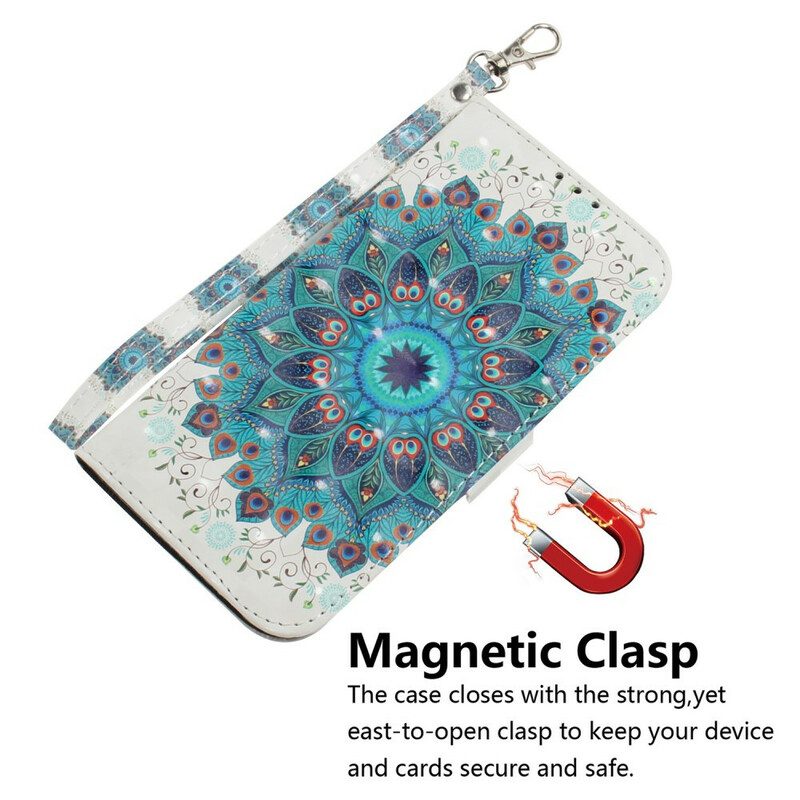 Folio-fodral För Samsung Galaxy A21s Med Kedjar Masterful Strappy Mandala