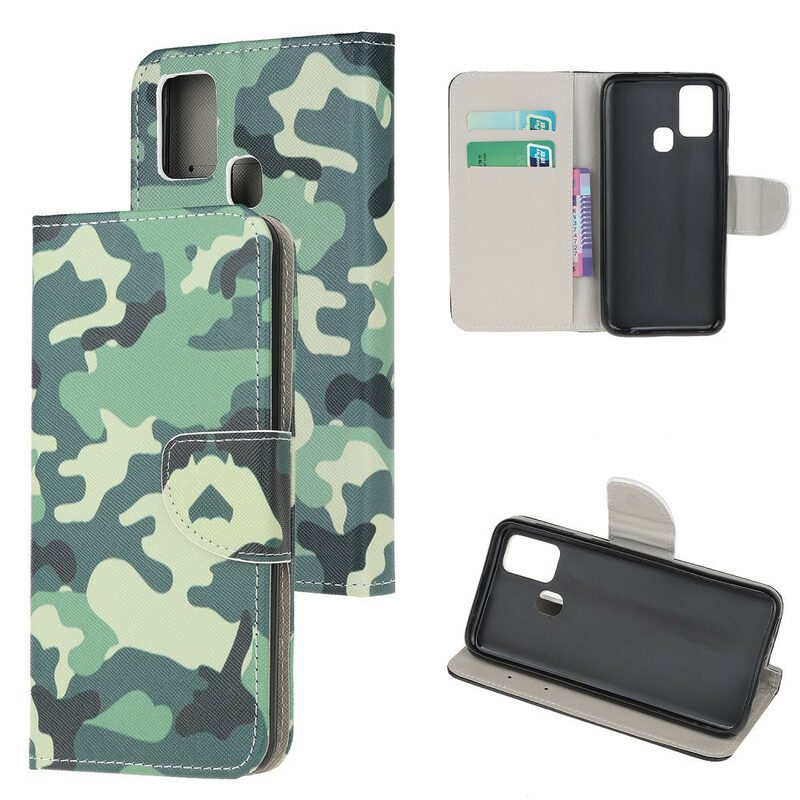 Folio-fodral För Samsung Galaxy A21s Militärt Kamouflage