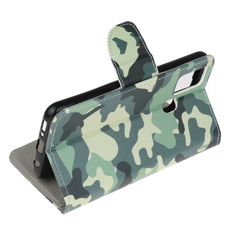 Folio-fodral För Samsung Galaxy A21s Militärt Kamouflage