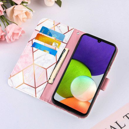 Folio-fodral För Samsung Galaxy A22 4G Geometrisk Marmor