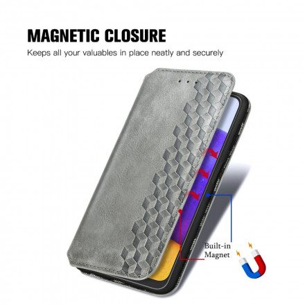 Folio-fodral För Samsung Galaxy A22 4G Läderfodral Diamond Texture Lädereffekt