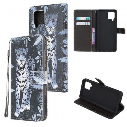 Folio-fodral För Samsung Galaxy A22 4G Med Kedjar Thong Leopard