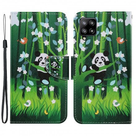 Folio-fodral För Samsung Galaxy A22 4G Pandapromenad