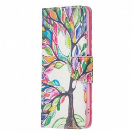 Folio-fodral För Samsung Galaxy A22 5G Färgat Träd