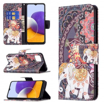 Folio-fodral För Samsung Galaxy A22 5G Indisk Elefant