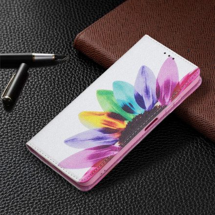 Folio-fodral För Samsung Galaxy A22 5G Läderfodral Akvarellblomma