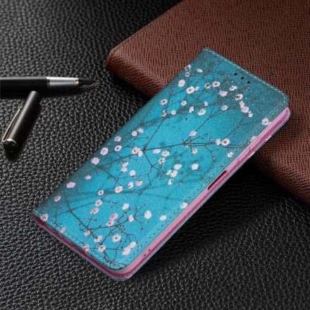 Folio-fodral För Samsung Galaxy A22 5G Läderfodral Blommande Grenar