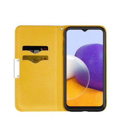 Folio-fodral För Samsung Galaxy A22 5G Läderfodral Ultra Chic Litchi Konstläder