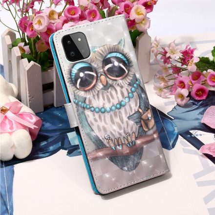 Folio-fodral För Samsung Galaxy A22 5G Med Kedjar Fröken Strappy Owl