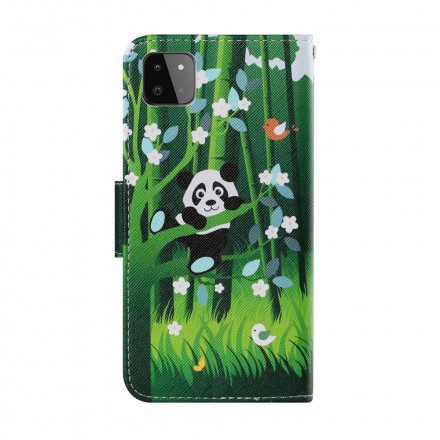 Folio-fodral För Samsung Galaxy A22 5G Pandapromenad