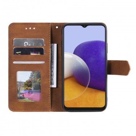 Folio-fodral För Samsung Galaxy A22 5G Skin-touch-sömmar