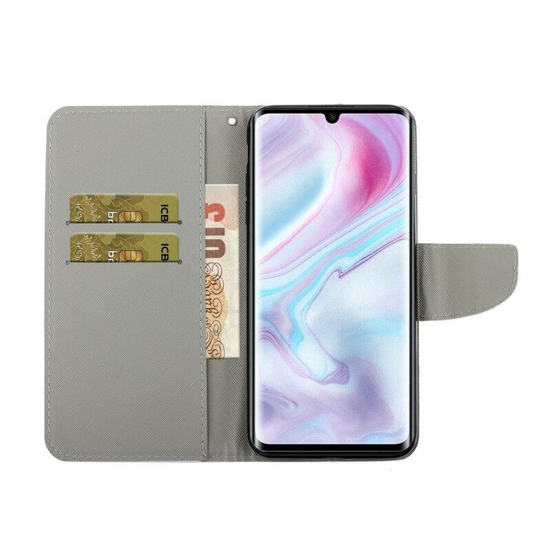 Folio-fodral För Samsung Galaxy A31 Blommiga Fjärilsrem