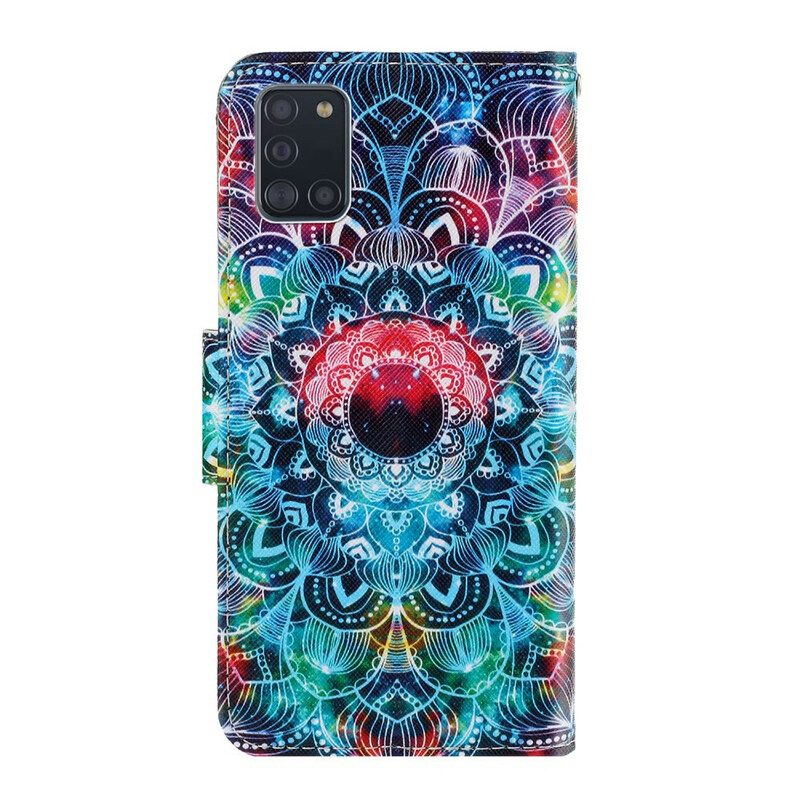 Folio-fodral För Samsung Galaxy A31 Med Kedjar Flashy Strappy Mandala