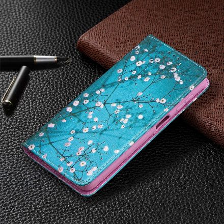 Folio-fodral För Samsung Galaxy A32 5G Läderfodral Blommande Grenar